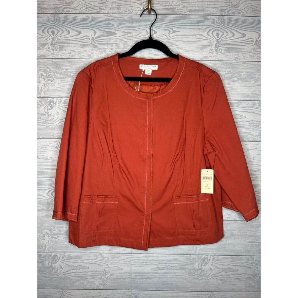 Coldwater Creek jewel neck cord jacket size PL 14-16